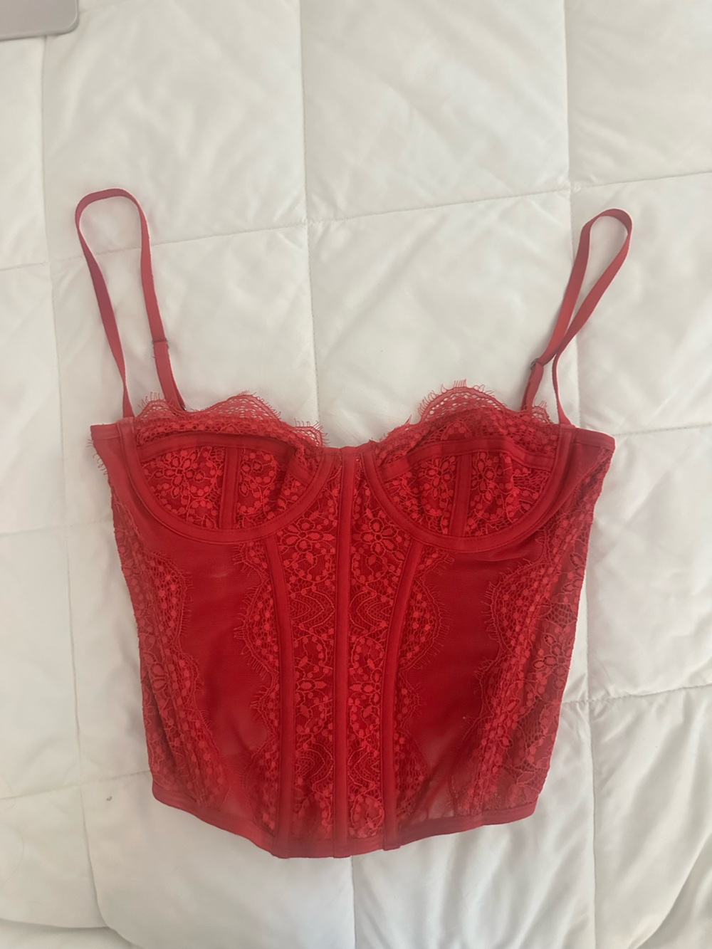 Urban Outfitters Red Out From Under Modern Love Corset Size Small